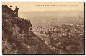 Old Postcard Auvergne Thiers The city seen rocks of Margeride