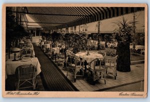 Berlin Germany Postcard Hotel Russischer Hof Garden Terrace c1930's Posted