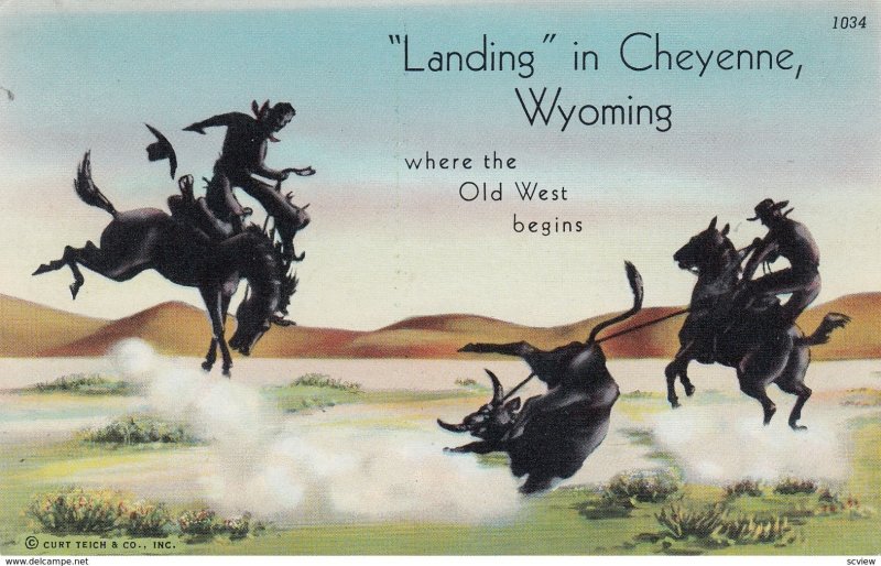 CHEYENNE , Wyoming , 30-40s where the Old West Begins