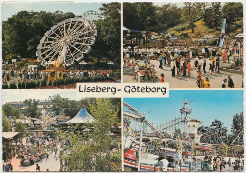 Liseberg - Goteborg, Sweden, Amusement Park, multi view, 1977 used Postcard