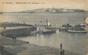 Navigation & sailing themed vintage postcard Dinard embarcader ferry cruise pier