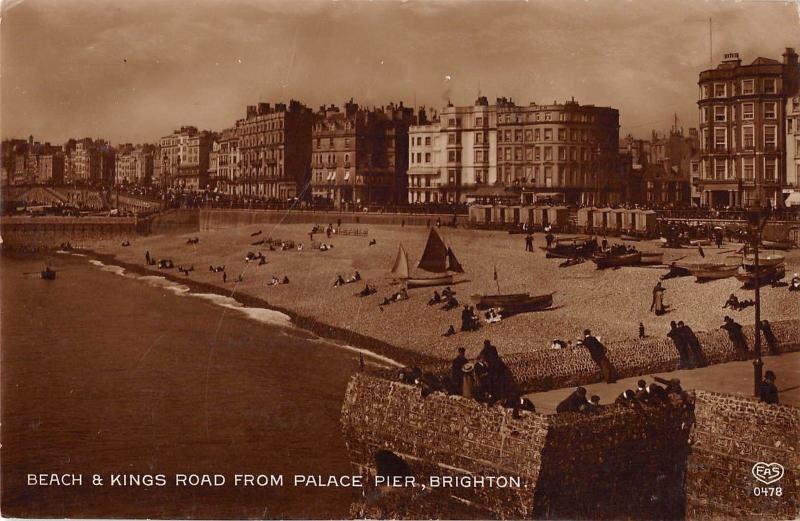 BR79297 brighton beach and kings road from palace pier real photo  uk