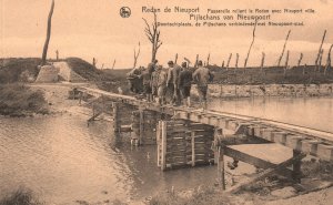 Vintage Postcard 1910s Transit point Connecting Pijlschans w/ Nieuwpoort Belgium