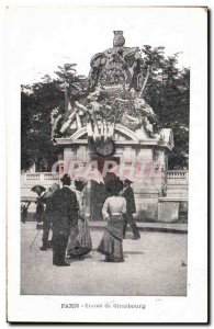 Paris Old Postcard Statue of Strasbourg