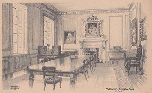 St Bartholomews Hospital London Committee Room 1929 Old Reconstruction Postcard