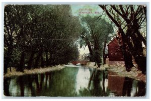 1909 Fox River Exterior Building Waukesha Wisconsin WI Vintage Antique Postcard