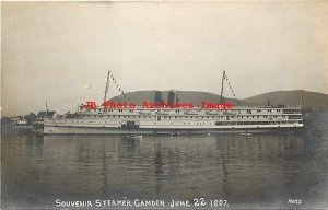 Steamer Camden, RPPC, Eastern Steamship Company, Maine, 1907, Hurd Photo