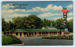 PARIS, Kentucky KY ~ Roadside CRAYCRAFTS MOTEL 1956 Linen Postcard