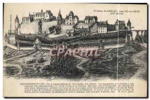 Old Postcard Castle of Carlat close screw on Cere