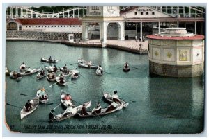 Kansas City Missouri MO Postcard Pleasure Lake And Boats Electric Park 1909