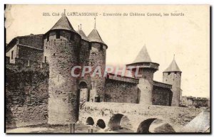 Old Postcard Cite De Carcassonne castle Together Counts hoardings