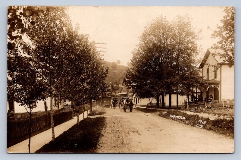 J87/ Warner Ohio RPPC Postcard c1910 Railroad Stores Marietta Homes 87