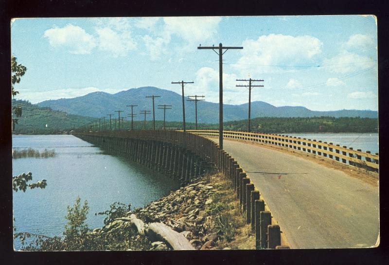 Sandpoint, Idaho/ID Postcard, Two-Mile Bridge, 1954!