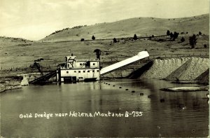 RPPC Gold Dredge Helena Montana Real Photo Postcard Cecil Nixon