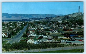 ANACONDA, MT Montana ~ Birdseye of MINING TOWN c1950s Deer Lodge County Postcard