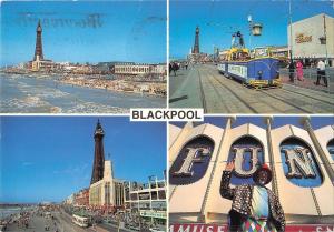 BR92107 blackpool tramway tower tram  uk