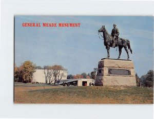 Postcard General Meade Monument, Gettysburg, Pennsylvania
