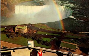 VINTAGE POSTCARD THE HORSESHOE FALLS AS SEEN FROM THE TOP OF THE SEAGRAM'S TOWER