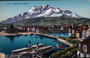 Luzern. Seebrucke und Pilatus  PC