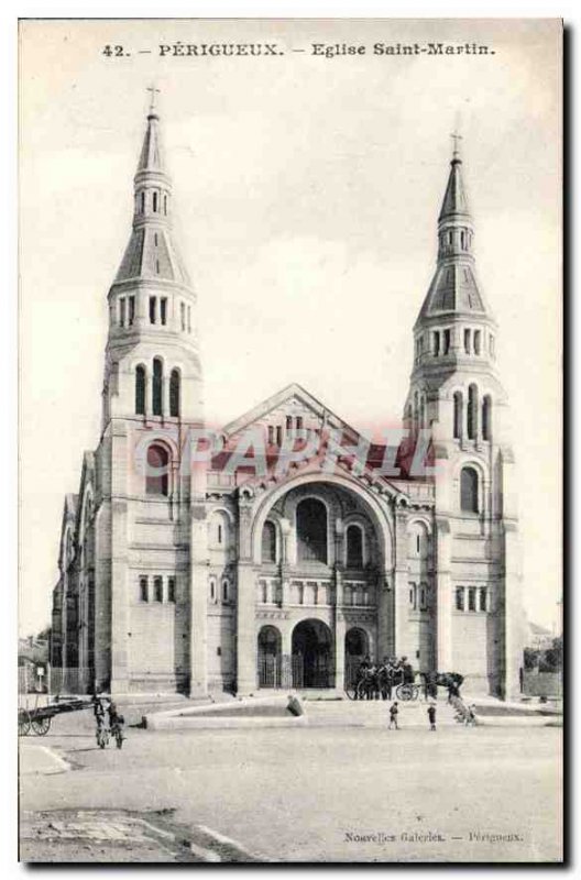 Old Postcard Perigueux Church Saint Martin