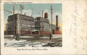 East Whitman MA Regal Shoe Factory c1905 Postcard