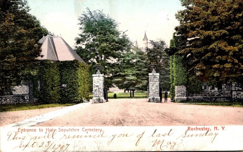 New York Rochester Holy Sepulchre Cemetery Entrance 1907