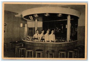 c1940's Four Waiters George's Bar Copenhagen K Denmark Vintage Postal Card