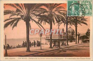 Postcard Old Nice Palais de la Jetee between US Promenade des Palmiers