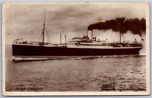 Vtg RMS Grampion Transatlantic Ocean Liner 1910s RPPC Real Photo Postcard