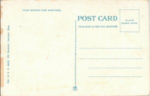 Post Office Manchester New Hampshire WB Vintage Postcard Unposted Flag Building 