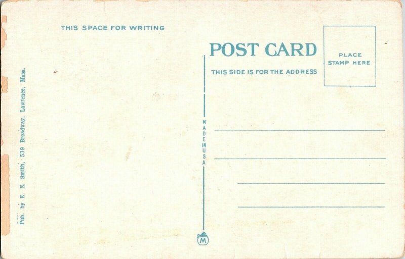 Post Office Manchester New Hampshire WB Vintage Postcard Unposted Flag Building 