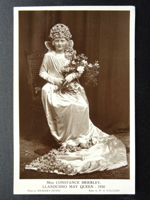 Wales LLANDUDNO MAY QUEEN Miss Constance Brierley c1930 RP Postcard 