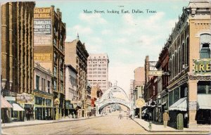 Dallas Texas Main Street looking East c1911 Postcard H40