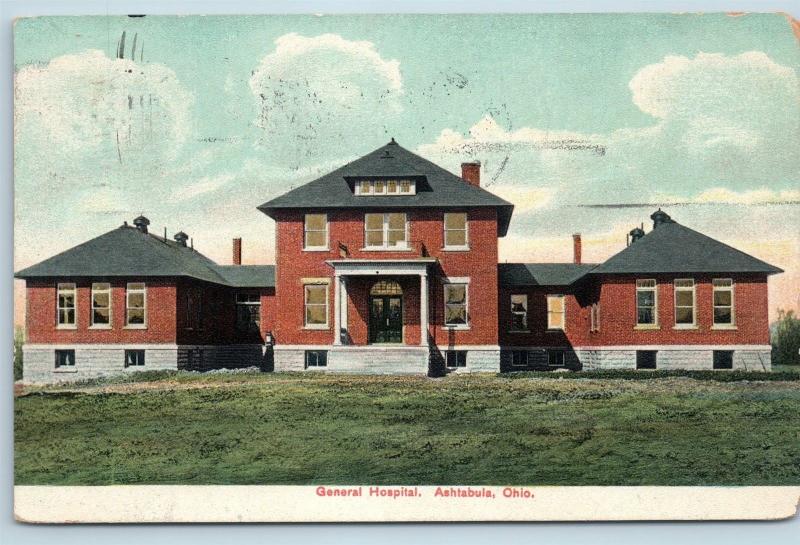 Postcard OH Ashtabula General Hospital 1909 E03