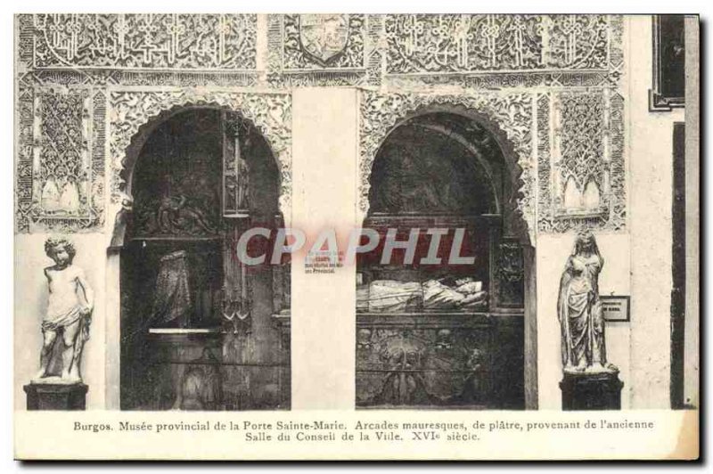 Old Postcard Burgos Provincial Museum of the Holy Door Marie Moorish arches f...