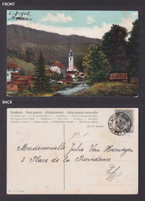 Vintage Postcard Germany Ramsau Church Bridge