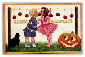 Vintage 1900's Ellen Clapsaddle Halloween Postcard Children Bobbing For Apples