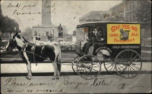 Delivery Adv Horse Wagon Caf-Fee-No Medicine For Headaches Baltimore PC