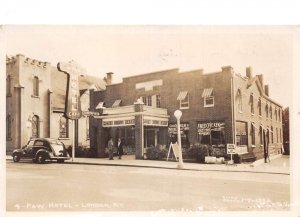 London Kentucky Paw Hotel Street Scene Real Photo Postcard AA69758