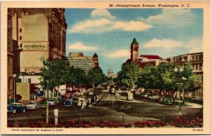 Postcard Washington DC - Pennsylvania Avenue  Occidental