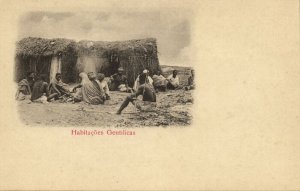 angola, Hibitações Gentilicas, Native Huts (1900s) Postcard 