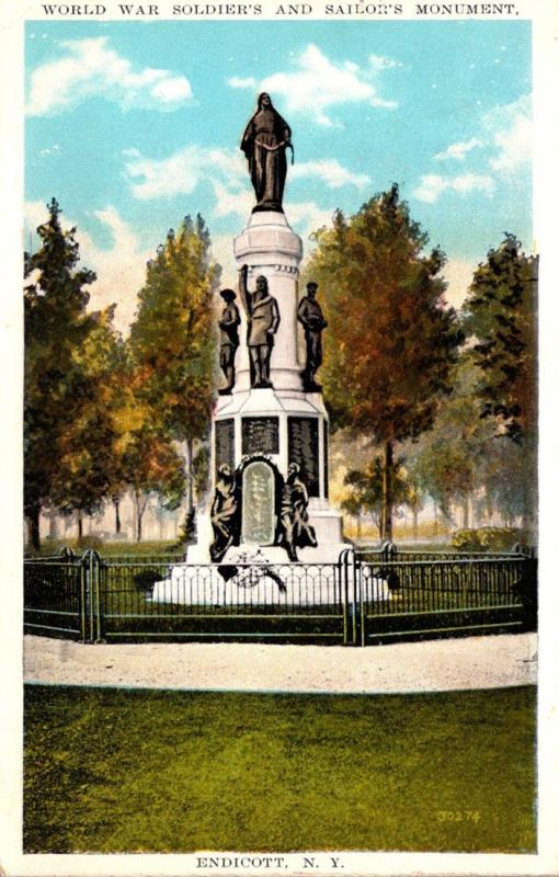 New York Endicott World War Soldiers and Sailors Monument 1933