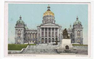 State Capitol Des Moines Iowa 1910c Phostint postcard