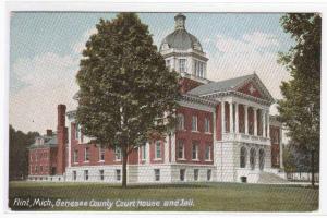 Court House & Jail Flint Michigan 1907 postcard