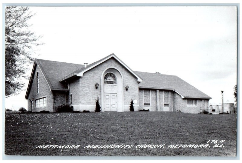 Metamora Mennonite Church Metamora Illinois IL RPPC Photo Vintage Postcard