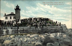 Watch Hill Rhode Island RI Light House Point Lighthouse c1910 Vintage Postcard