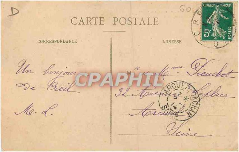 Old Postcard Creil (Oise) The Rocks Garenne