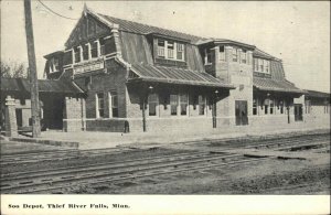 Thief River Falls Soo RR Train Station Depot c1910 Postcard