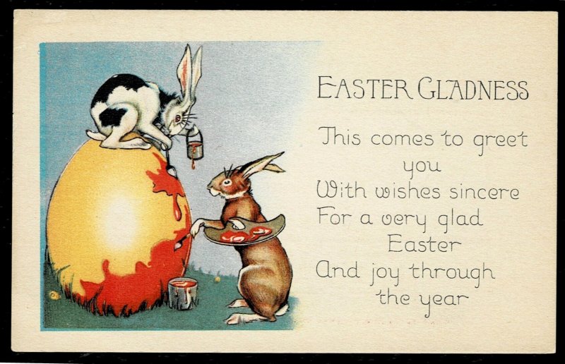 Fantasy Easter postcard - reverse ad for NYCE Mfg postcards - fresh