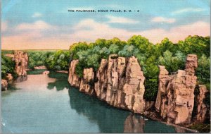 Vtg 1930s The Palisades Sioux Falls South Dakota Unused Linen Postcard